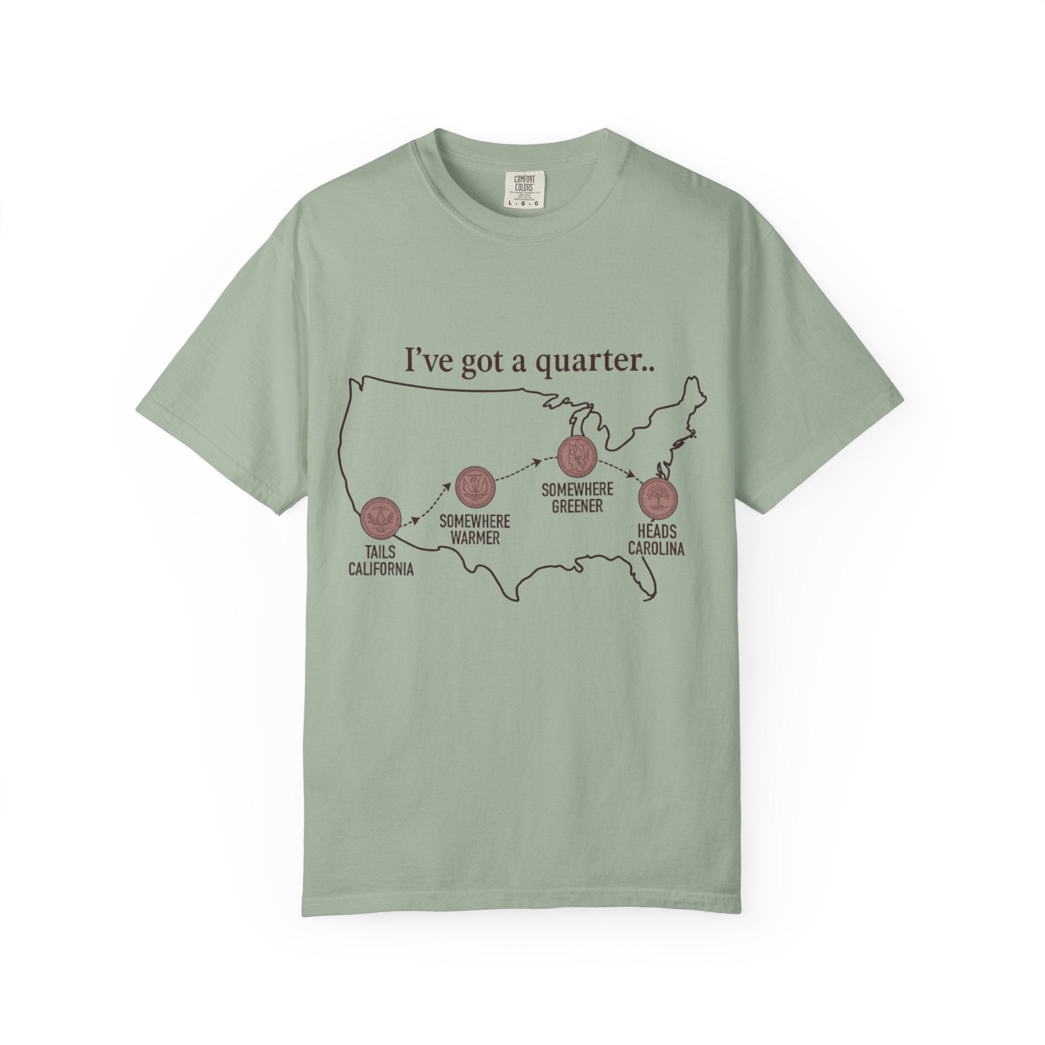 Heads Carolina Tails California T-shirt | 90s Country Lyrics Tee