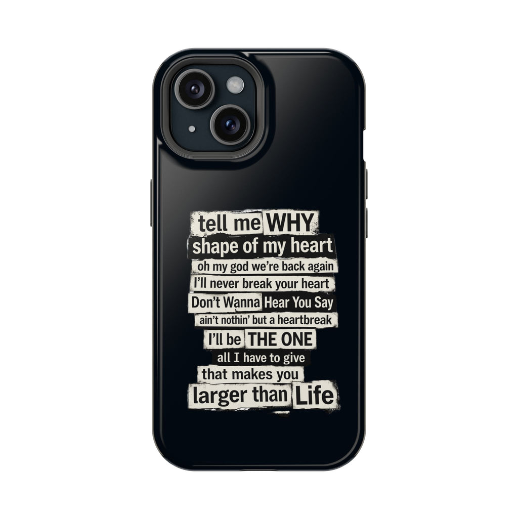 90s boy band Song Lyric Text Collage Phone Case | Magnetic Impact-Resistant Case | Gifts for Millennials
