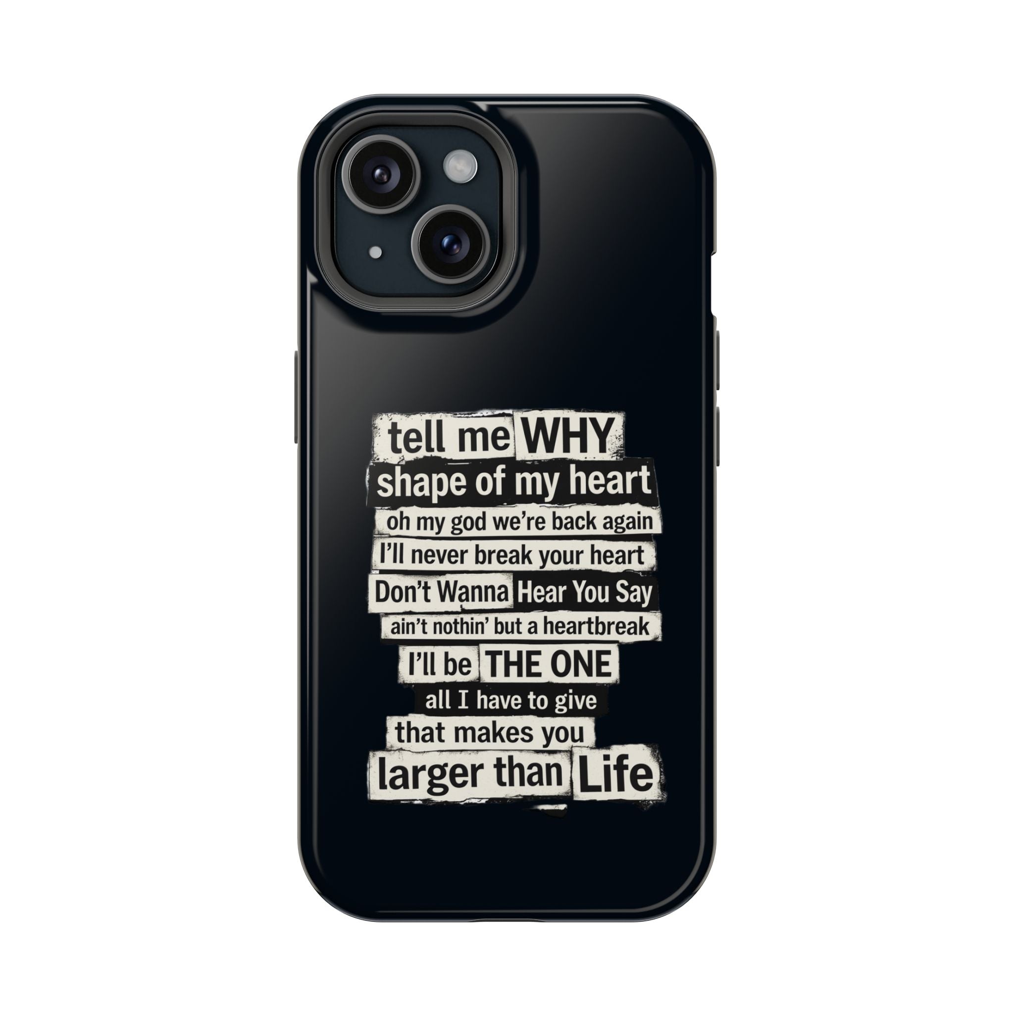 90s boy band Song Lyric Text Collage Phone Case | Magnetic Impact-Resistant Case | Gifts for Millennials
