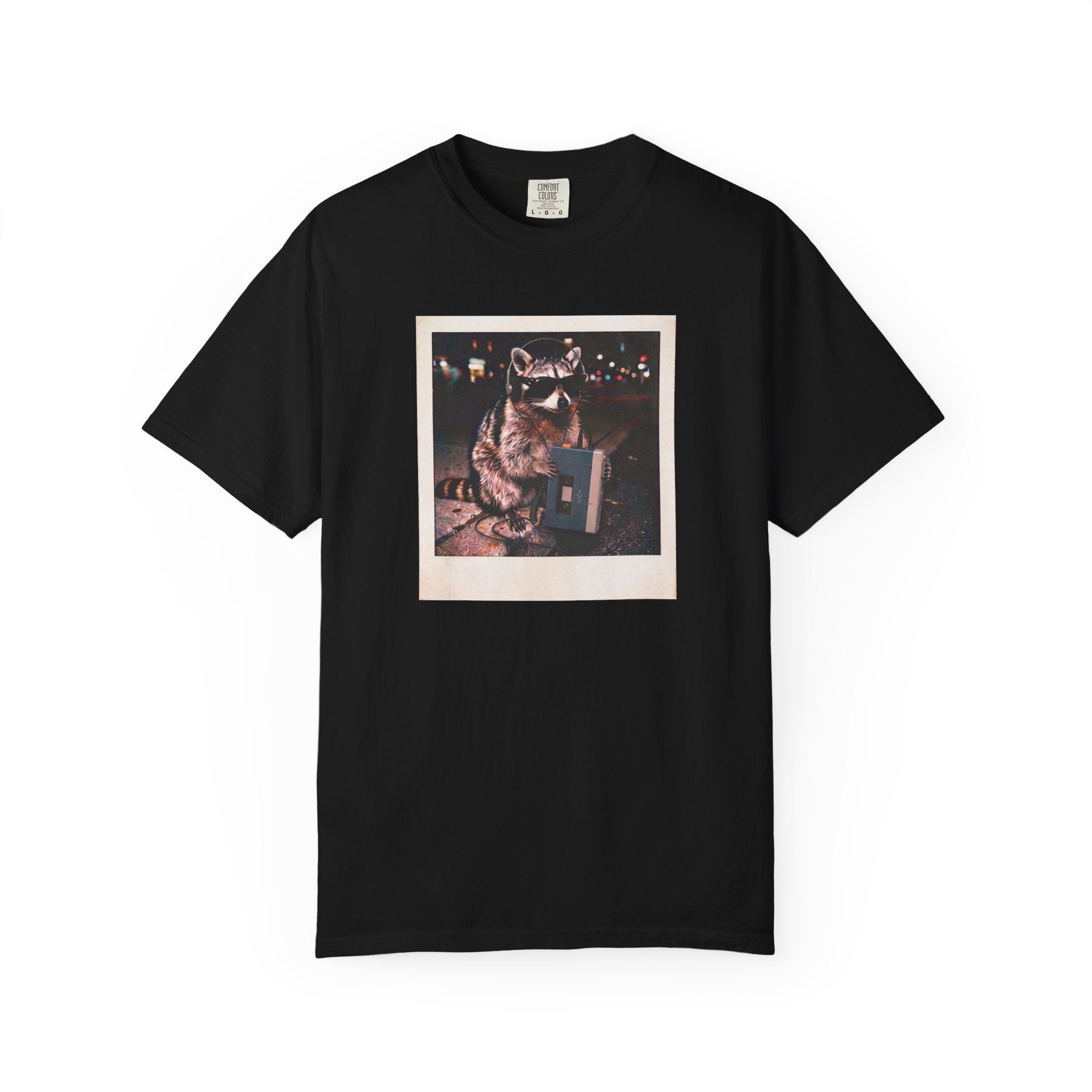 DJ Trash Panda Retro Walkman Raccoon Graphic Tee- Funny Raccoon Comfort Colors Vintage Tee