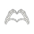 Skeleton Hands Heart Kiss-Cut Stickers | Bone Hand Heart Sticker