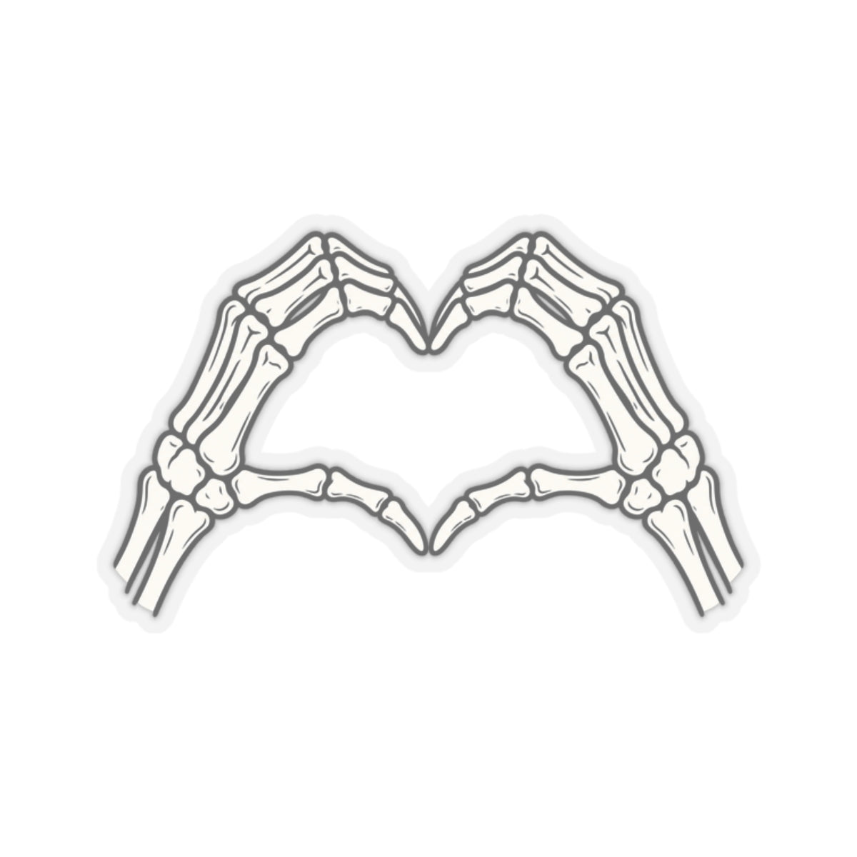 Skeleton Hands Heart Kiss-Cut Stickers | Bone Hand Heart Sticker