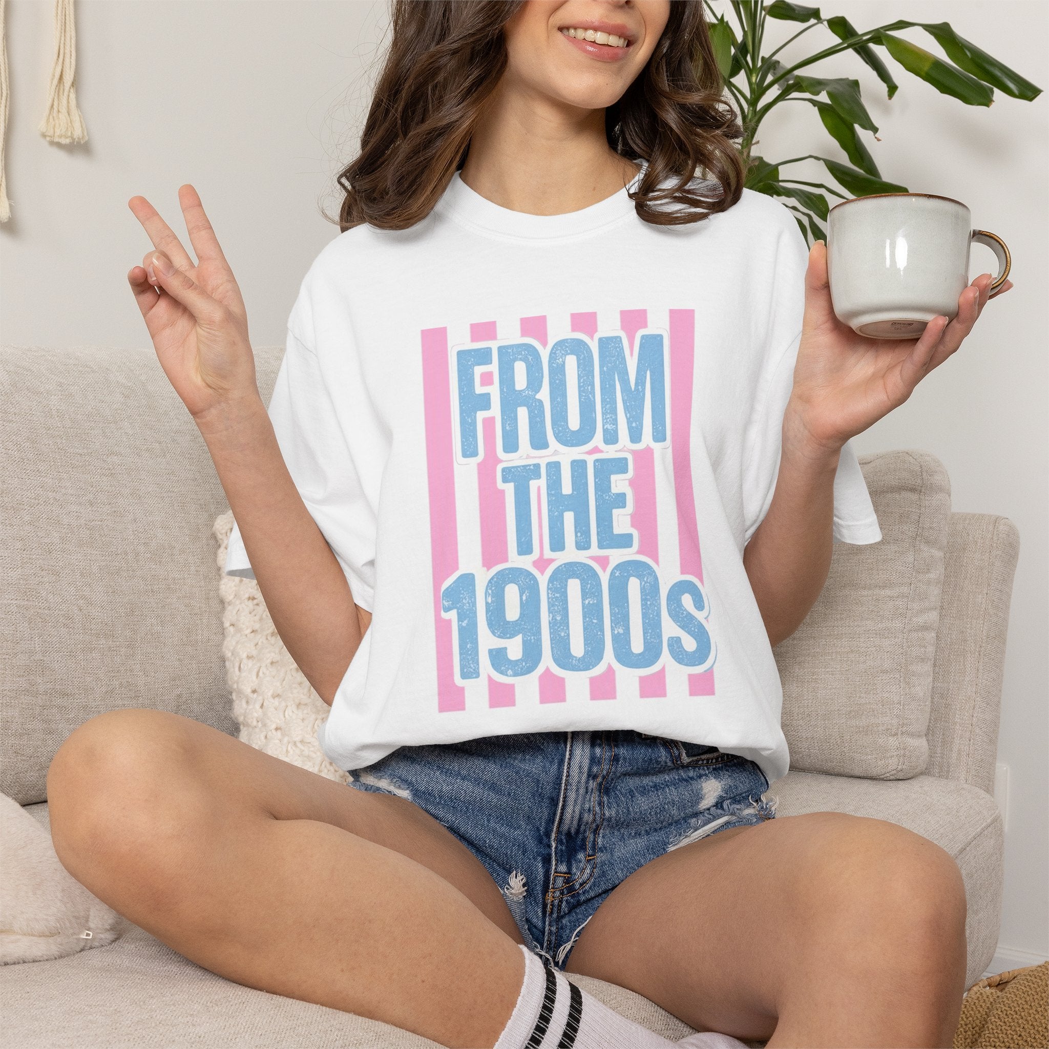 "From the 1900s" Retro Graphic Tee | Funny Millennial 90s Nostalgia Shirt | Pastel Aesthetic Comfort Colors Oversized Streetwear Top