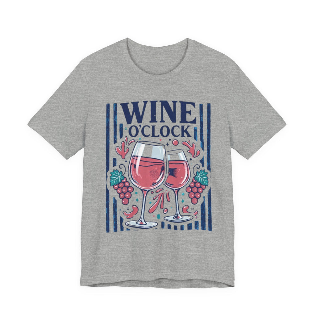 Wine O'Clock T-Shirt | Wine Glasses, Grapes, Vintage Stripes