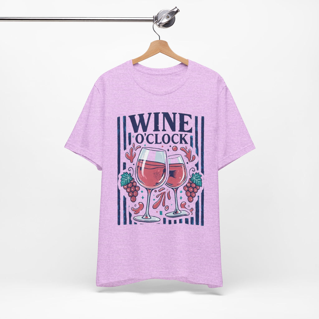 Wine O'Clock T-Shirt | Wine Glasses, Grapes, Vintage Stripes