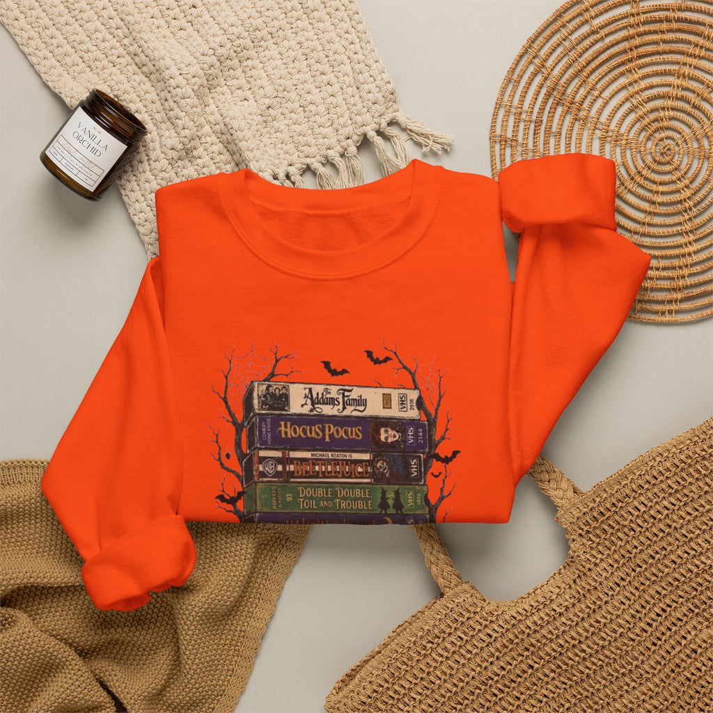 🎃 90s Fright Club VHS Tapes Sweatshirt – Vintage Halloween Crewneck