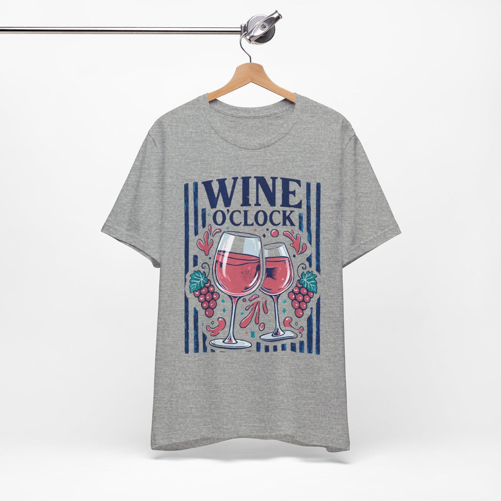 Wine O'Clock T-Shirt | Wine Glasses, Grapes, Vintage Stripes