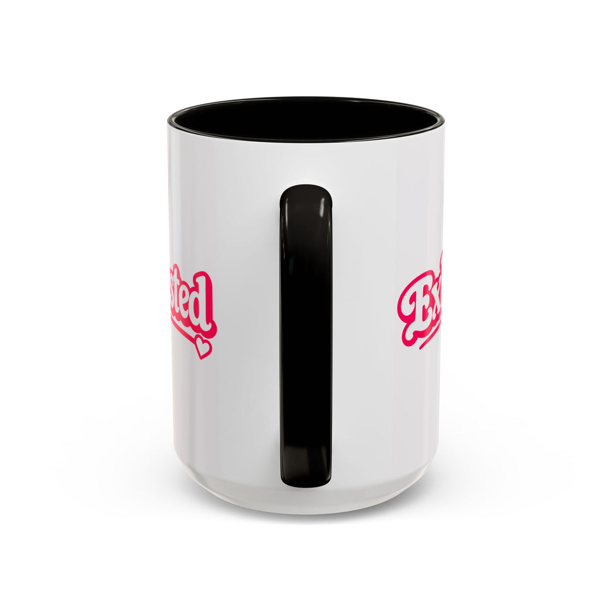 Exhausted Pink Coffee Mug – Funny Tired Girl Mug, Millennial Gift for Women, Overstimulated Work Coffee Cup, 15 oz