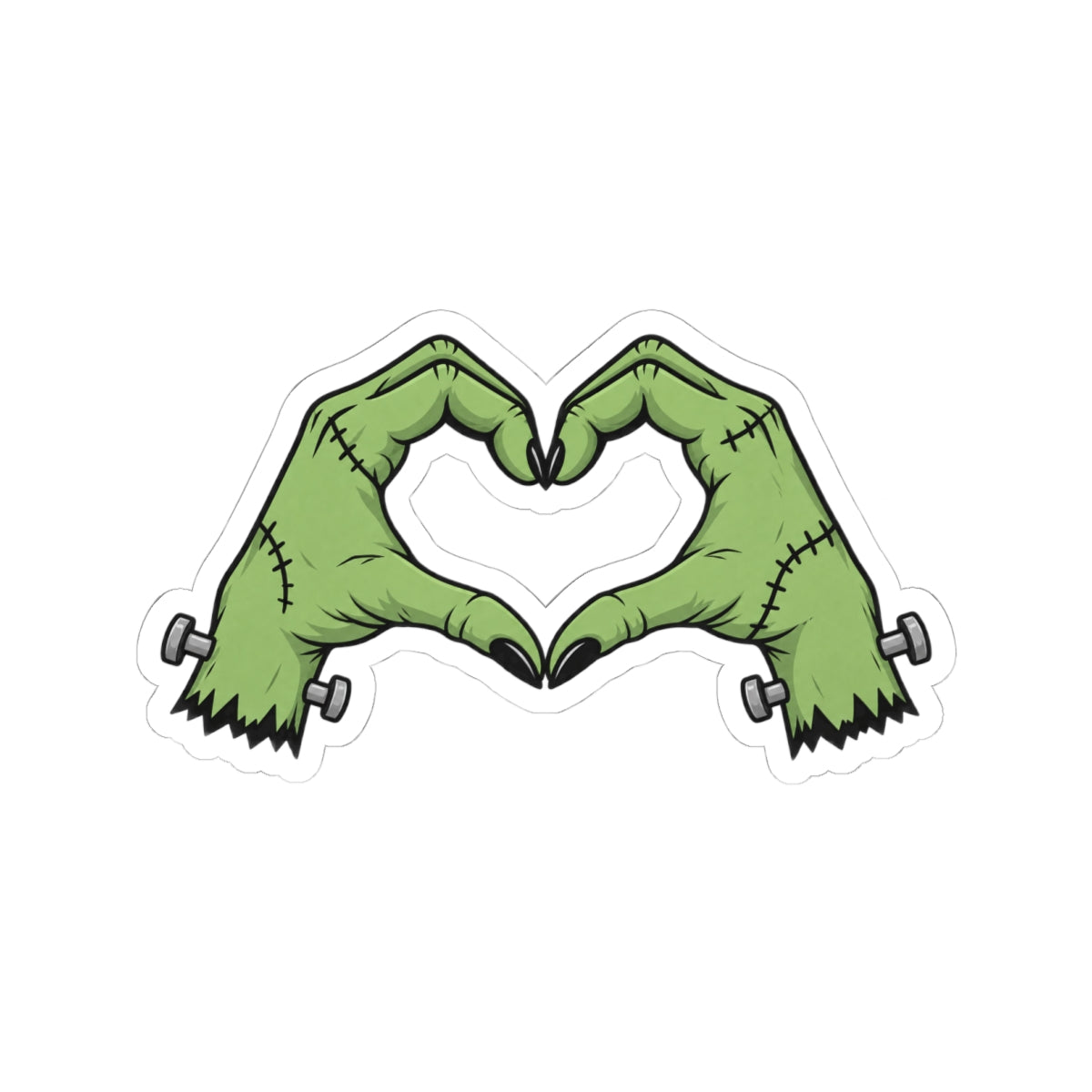 Frankenstein Hands Heart Sticker | Halloween Sticker