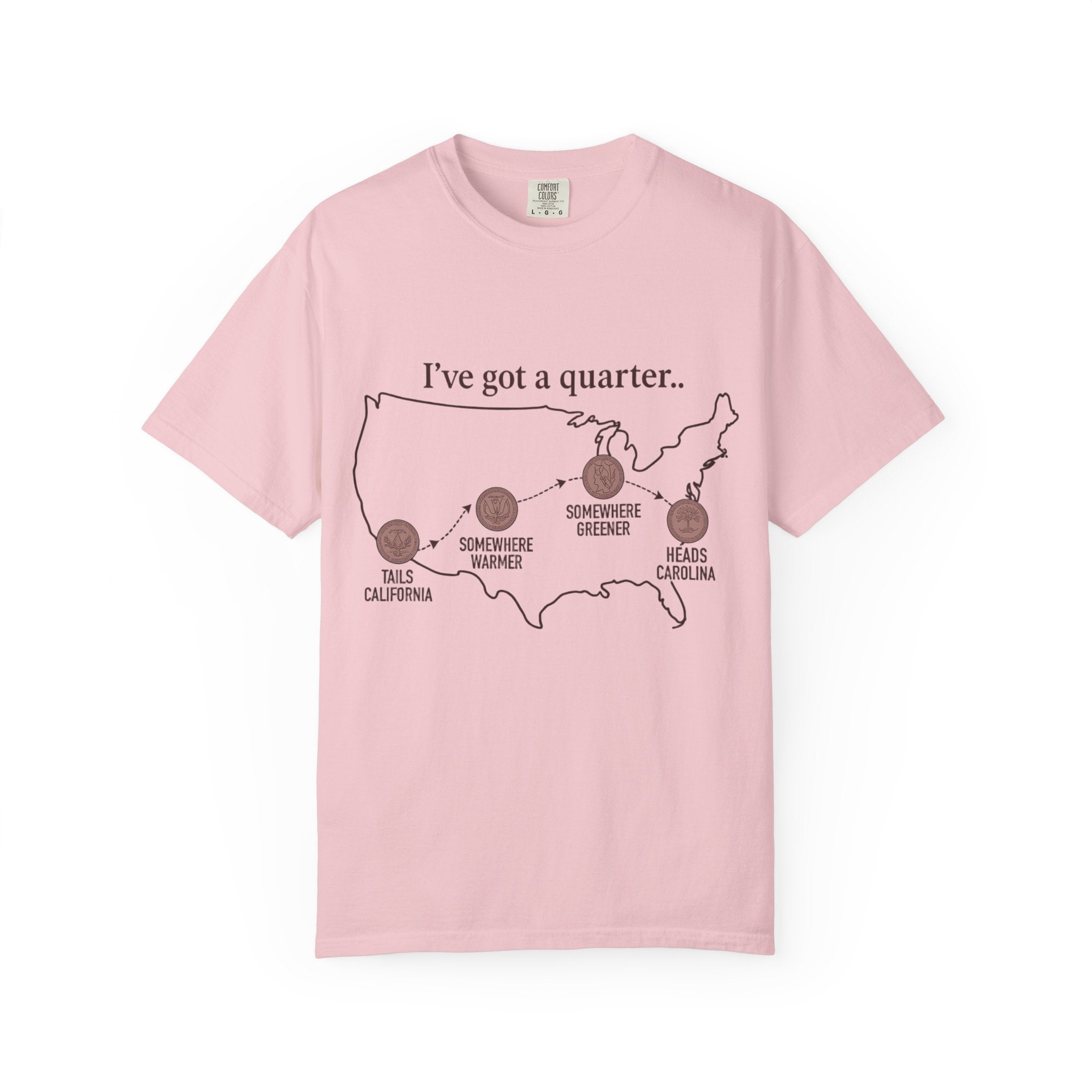 Heads Carolina Tails California T-shirt | 90s Country Lyrics Tee