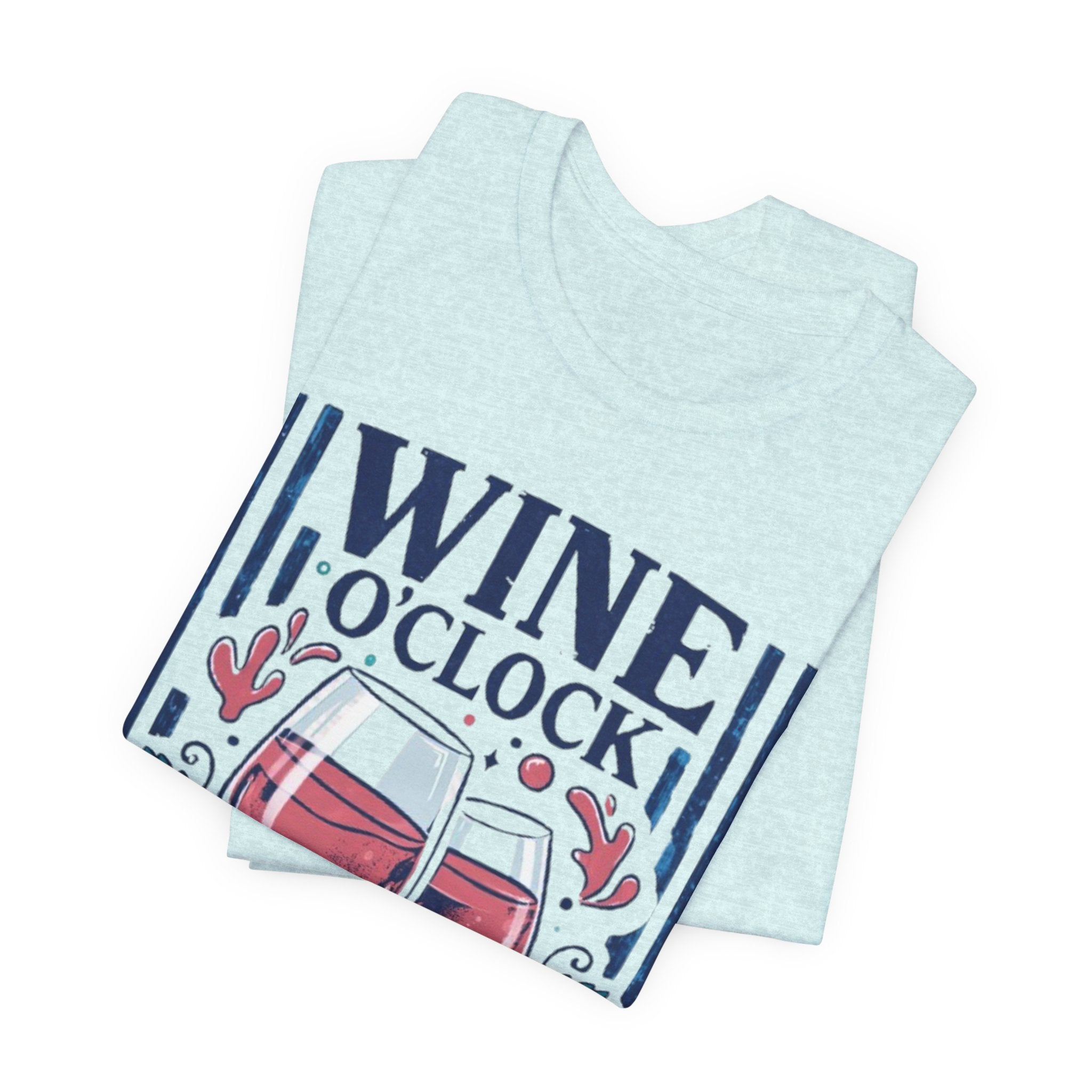 Wine O'Clock T-Shirt | Wine Glasses, Grapes, Vintage Stripes