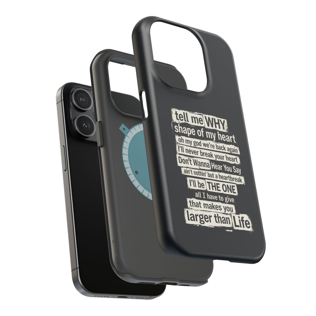 90s boy band Song Lyric Text Collage Phone Case | Magnetic Impact-Resistant Case | Gifts for Millennials