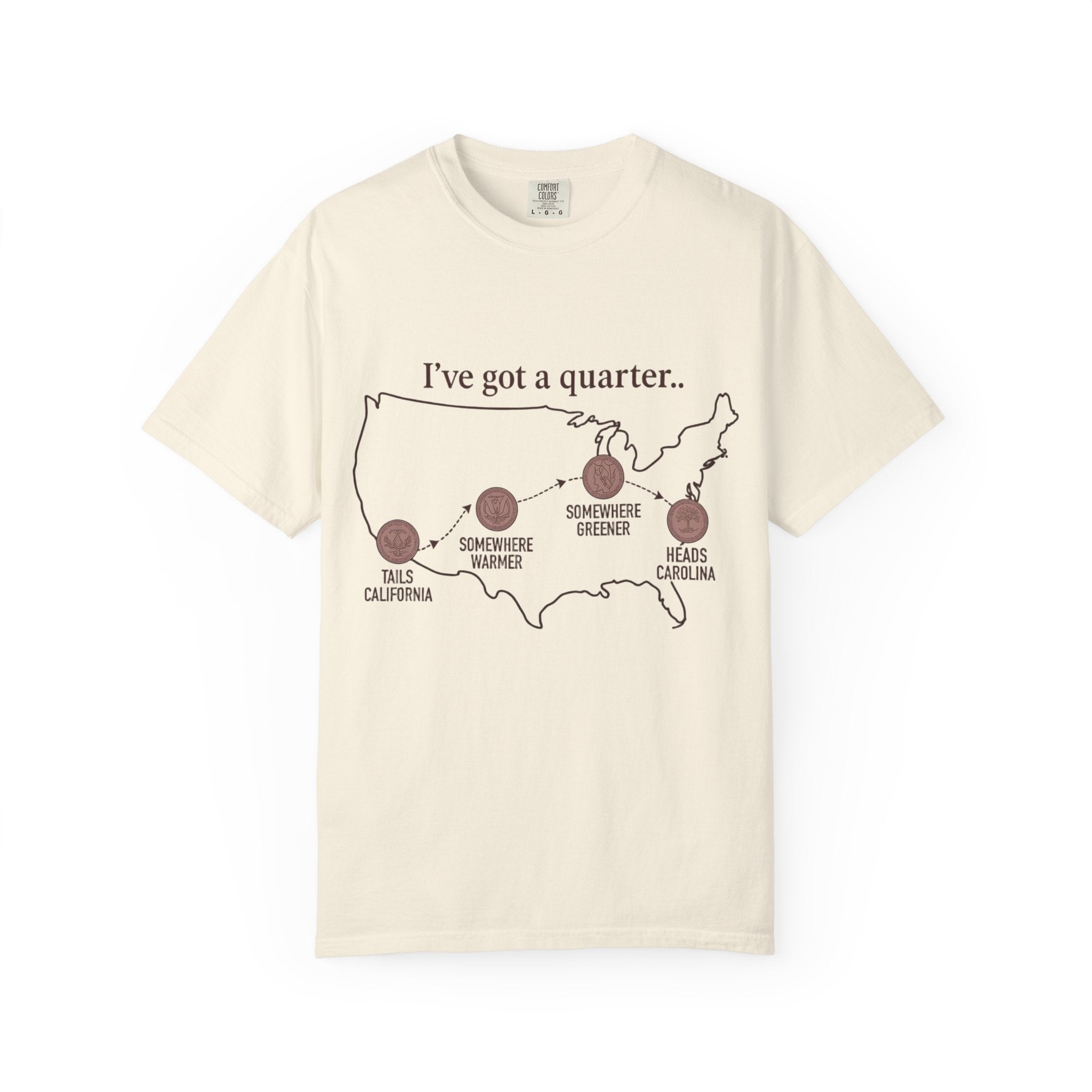 Heads Carolina Tails California T-shirt | 90s Country Lyrics Tee