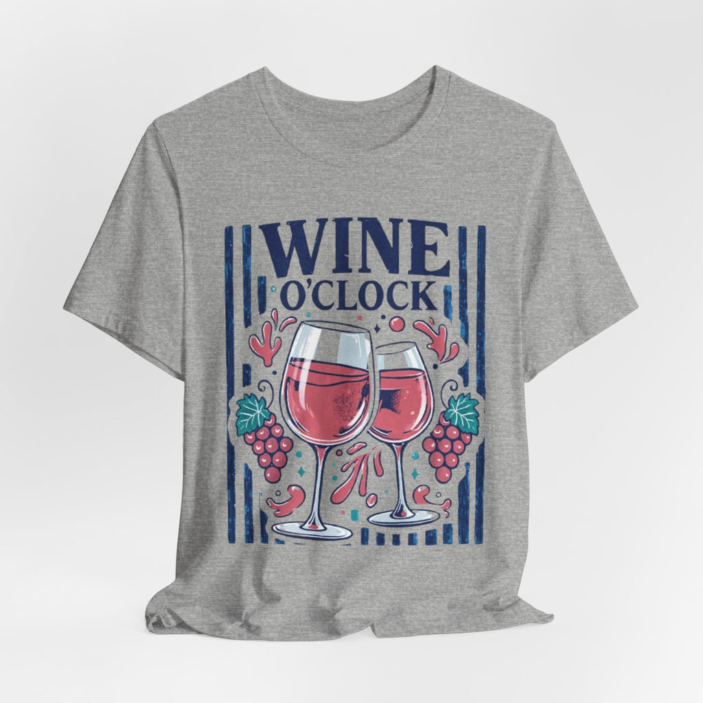 Wine O'Clock T-Shirt | Wine Glasses, Grapes, Vintage Stripes