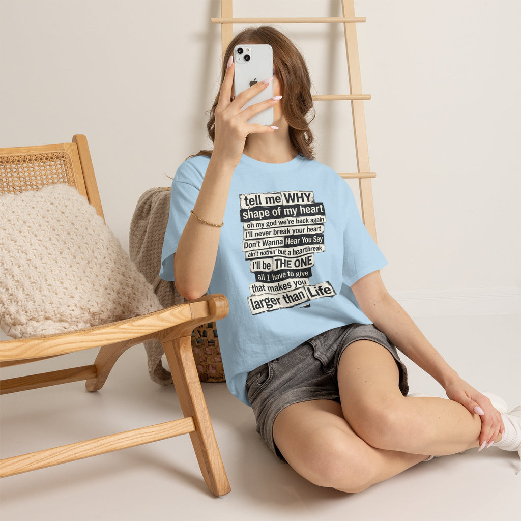 90's Boy Band Nostalgia Lyrics Tee | Concert Shirt for Vegas Sphere Residency