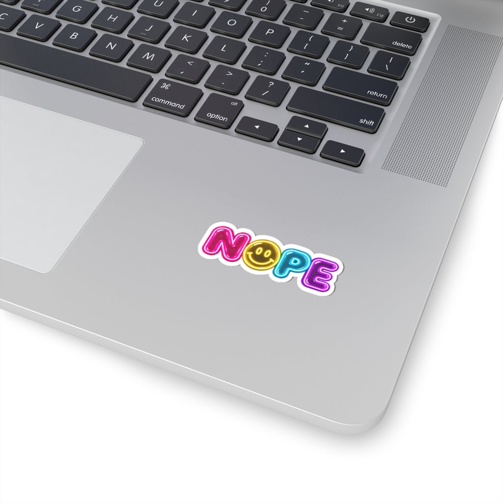 Neon NOPE smiley sticker | Retro Throwback Sticker
