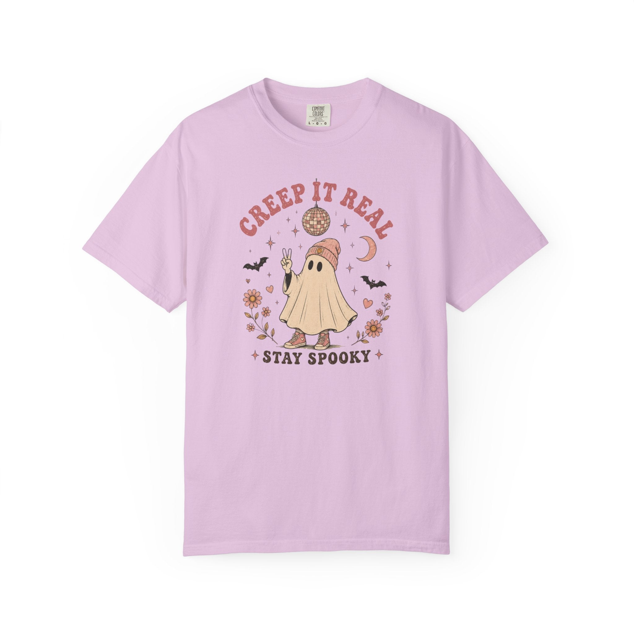 Cute Ghost Halloween Shirt | Creep It Real Retro Tee | Vintage Spooky Season Shirt | Girly Fall Graphic T-Shirt