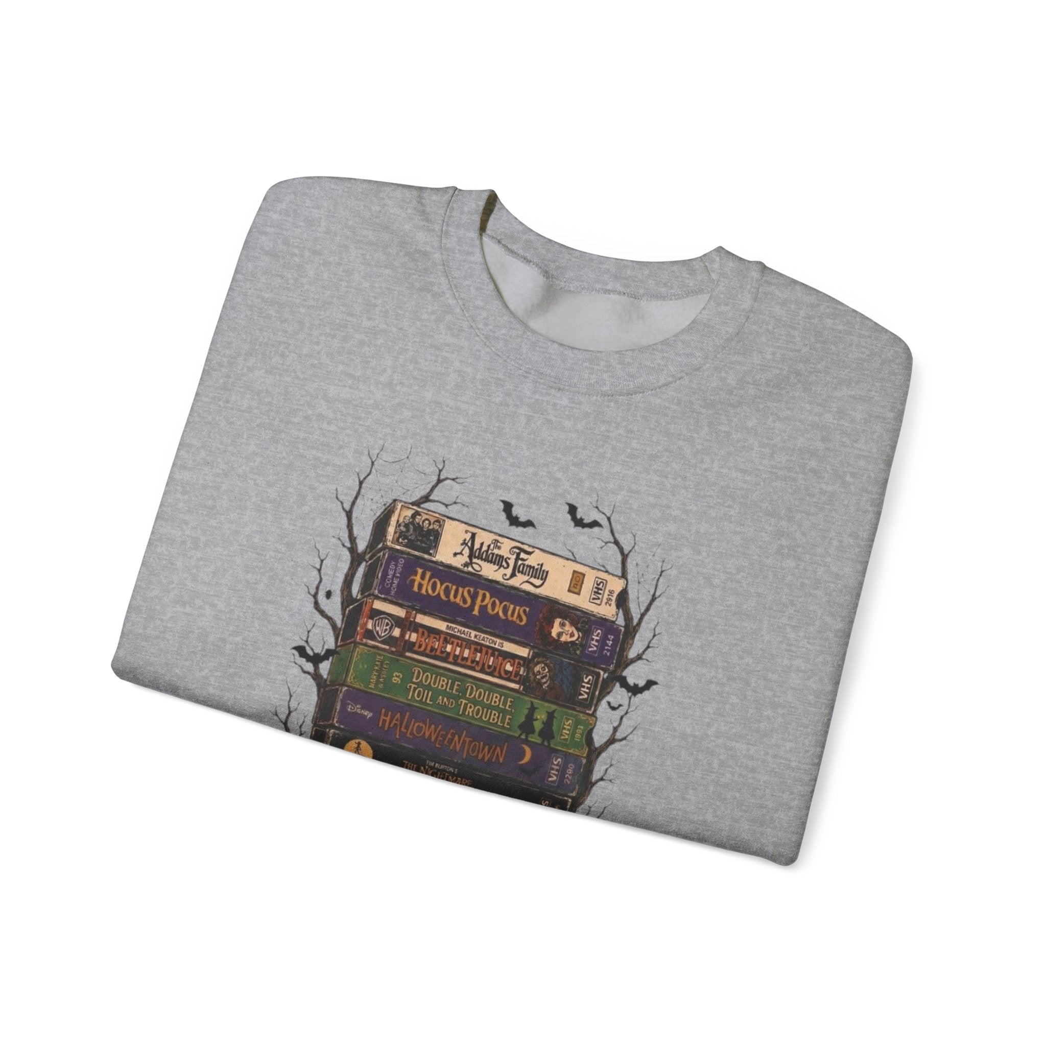 🎃 90s Fright Club VHS Tapes Sweatshirt – Vintage Halloween Crewneck