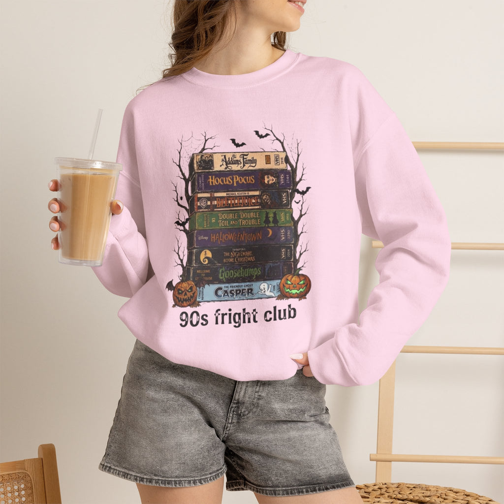 🎃 90s Fright Club VHS Tapes Sweatshirt – Vintage Halloween Crewneck