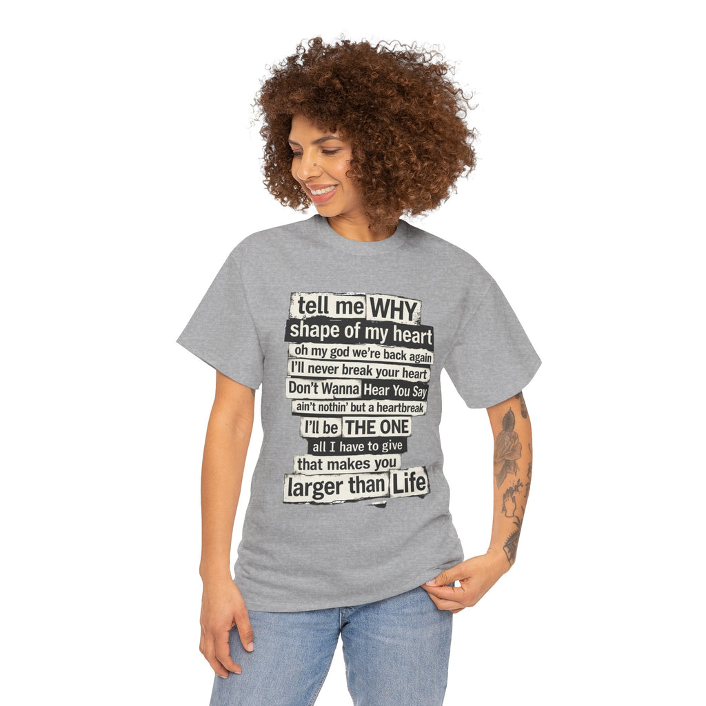 90's Boy Band Nostalgia Lyrics Tee | Concert Shirt for Vegas Sphere Residency