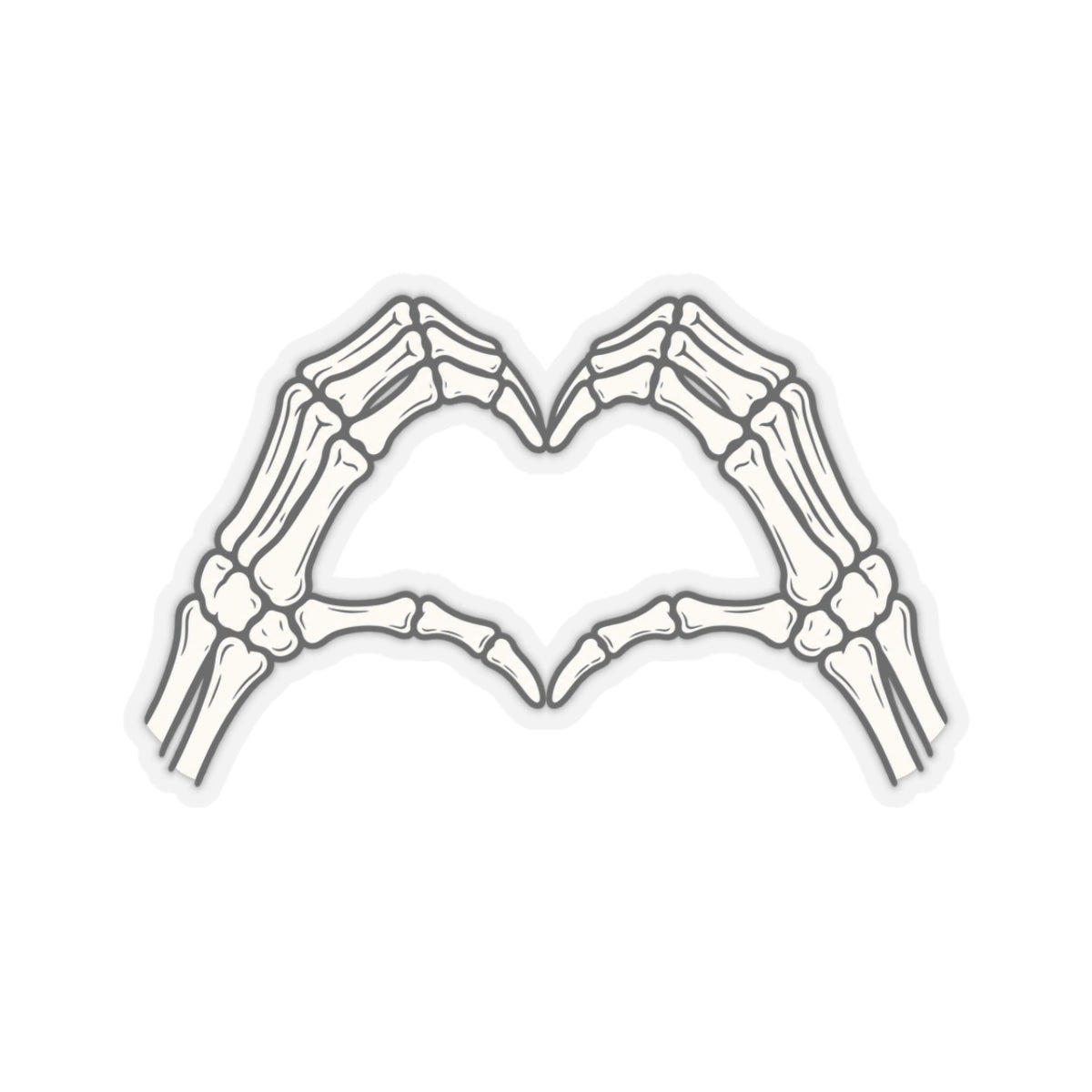 Skeleton Hands Heart Kiss-Cut Stickers | Bone Hand Heart Sticker