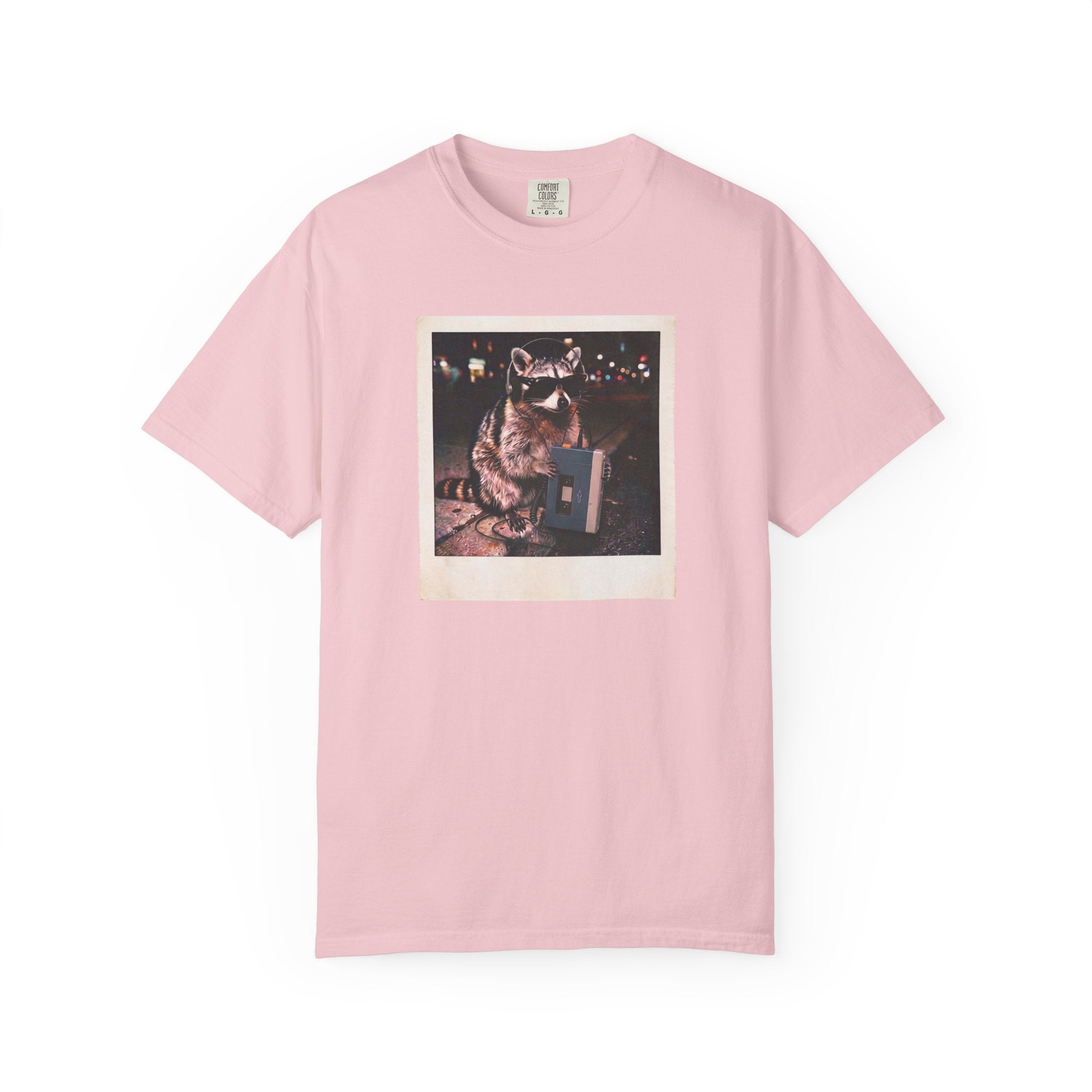 DJ Trash Panda Retro Walkman Raccoon Graphic Tee- Funny Raccoon Comfort Colors Vintage Tee
