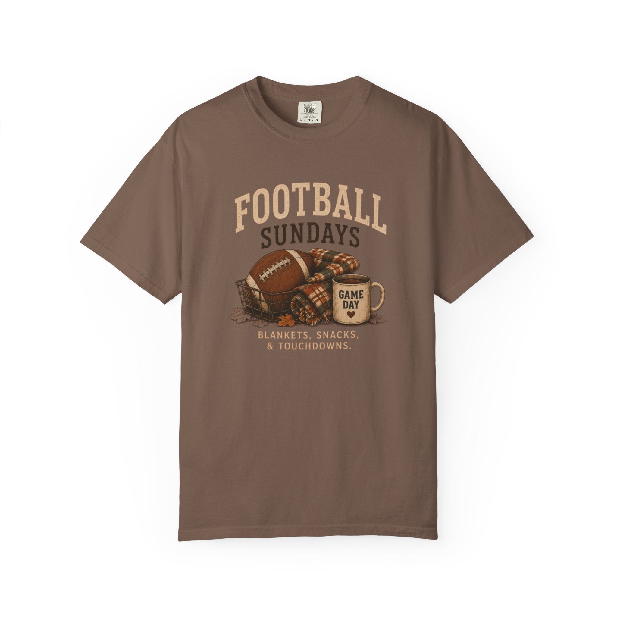 Vintage Football Sundays Shirt | Comfort Colors Game Day Tee | Blankets Snacks and Touchdowns Graphic T-Shirt | Retro Fall Sports Top