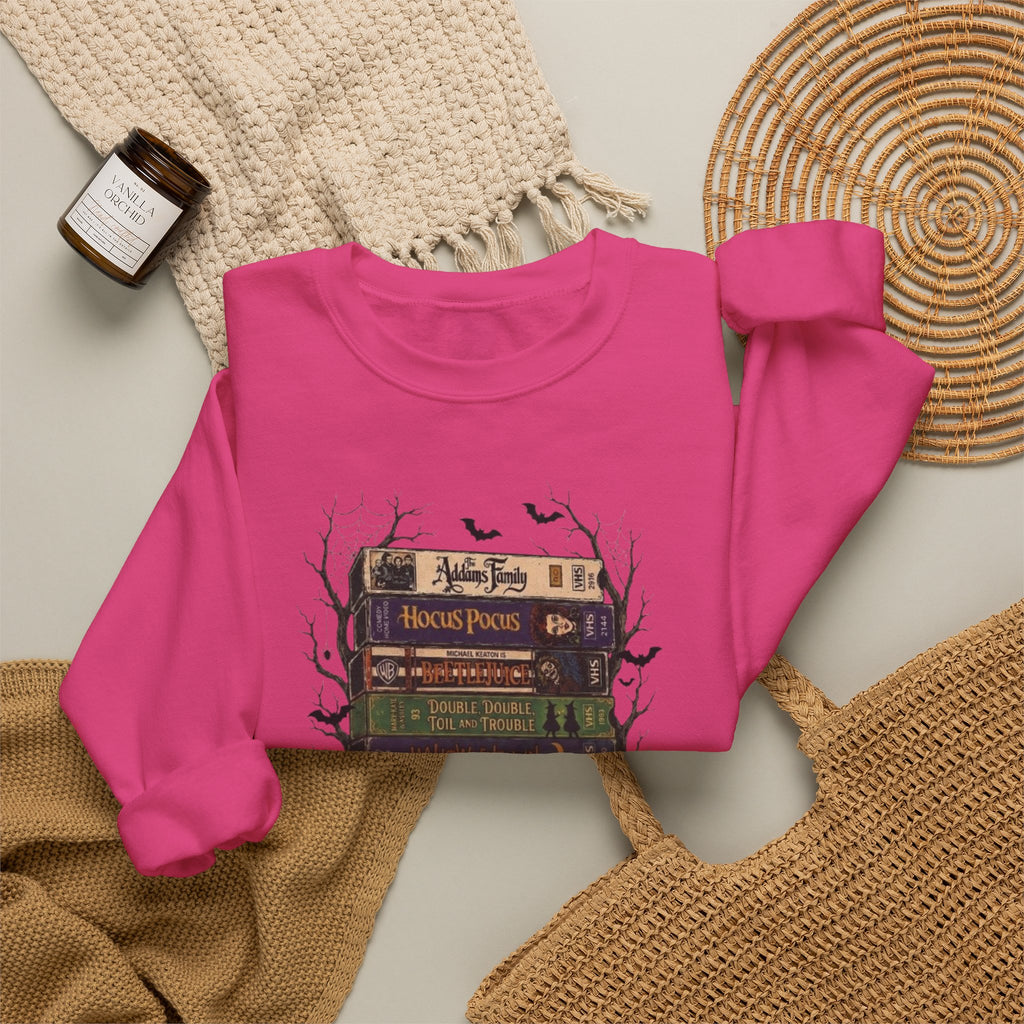 🎃 90s Fright Club VHS Tapes Sweatshirt – Vintage Halloween Crewneck