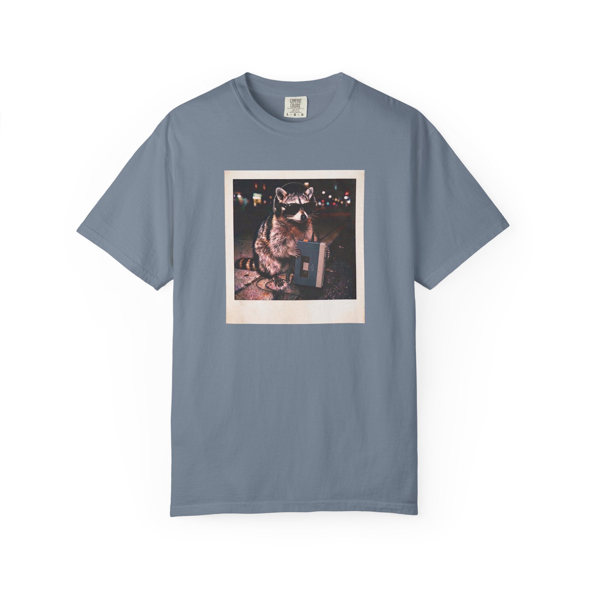 DJ Trash Panda Retro Walkman Raccoon Graphic Tee- Funny Raccoon Comfort Colors Vintage Tee