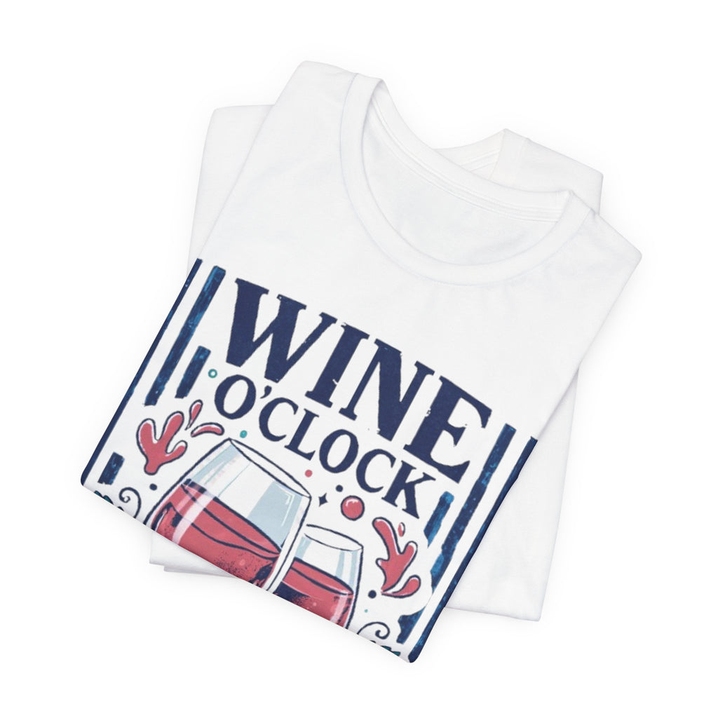 Wine O'Clock T-Shirt | Wine Glasses, Grapes, Vintage Stripes