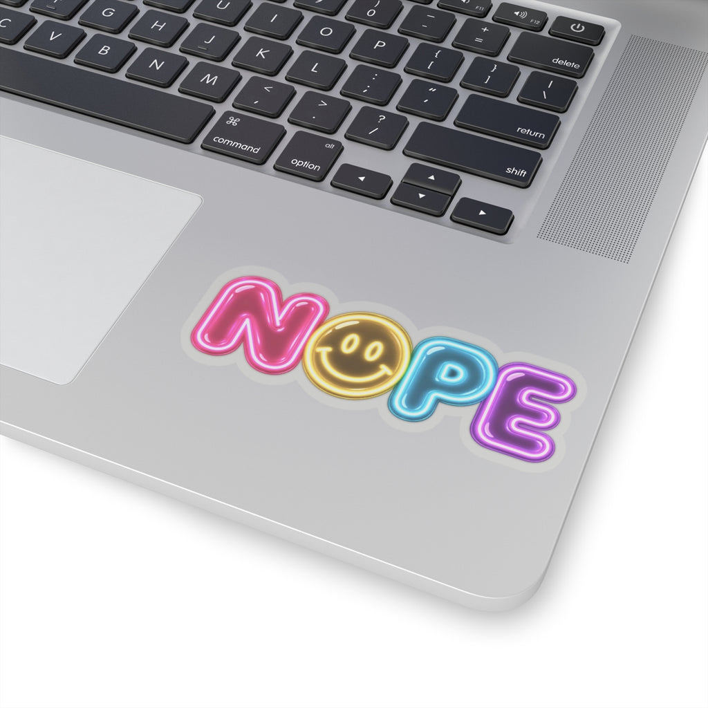 Neon NOPE smiley sticker | Retro Throwback Sticker