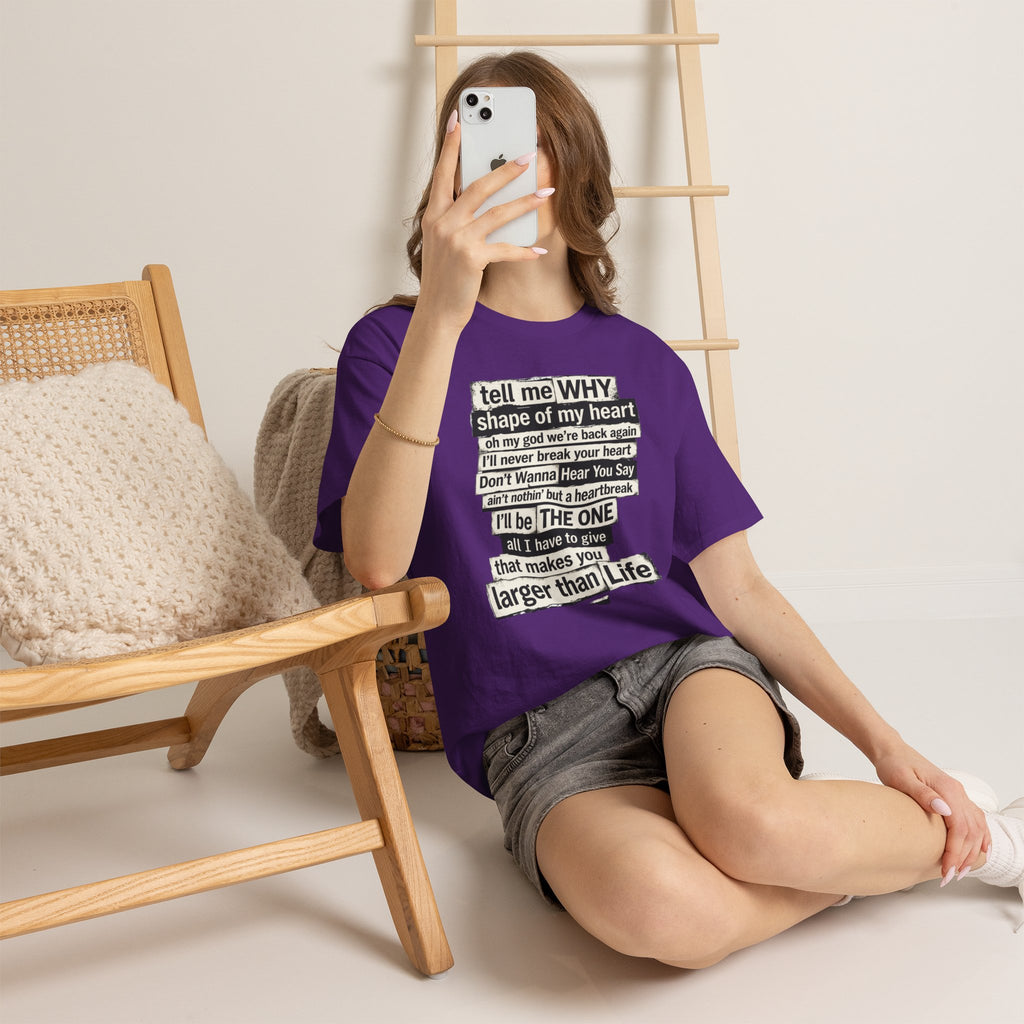 90's Boy Band Nostalgia Lyrics Tee | Concert Shirt for Vegas Sphere Residency