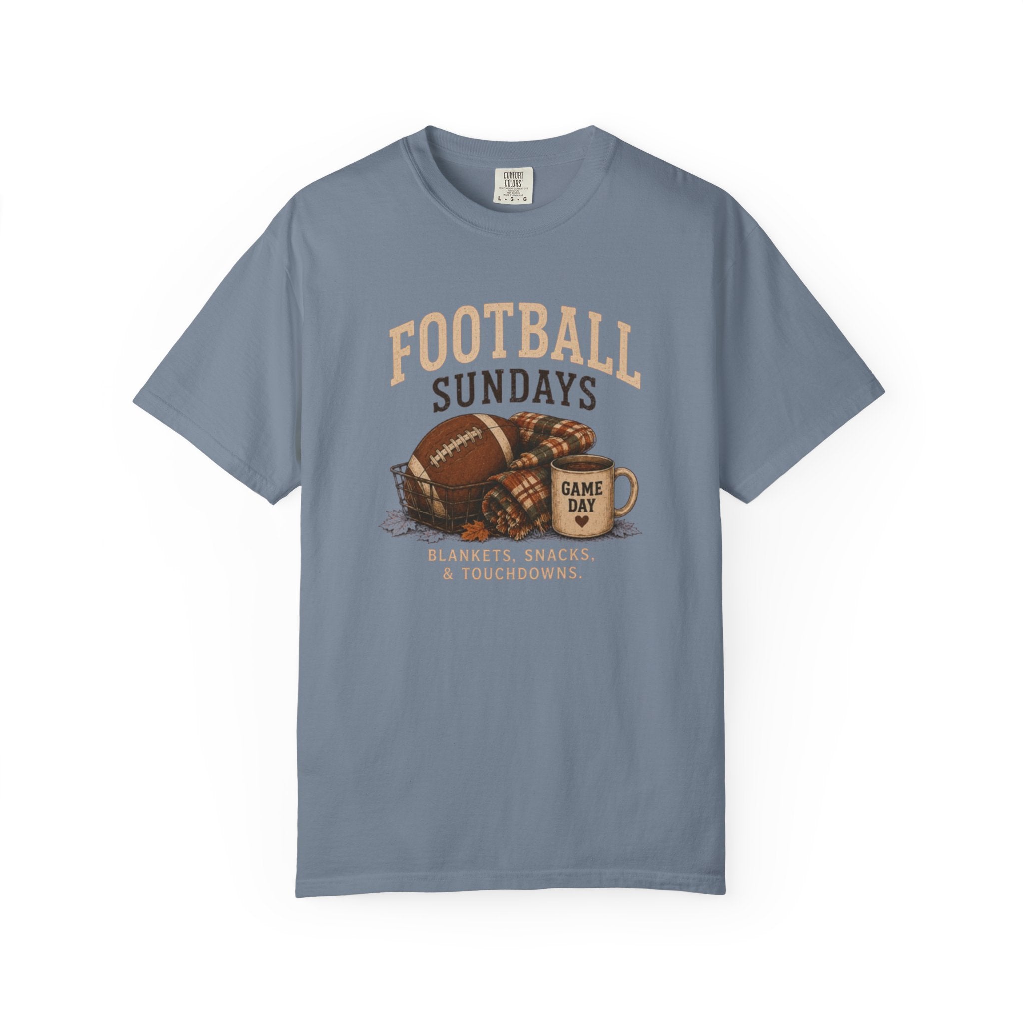 Vintage Football Sundays Shirt | Comfort Colors Game Day Tee | Blankets Snacks and Touchdowns Graphic T-Shirt | Retro Fall Sports Top