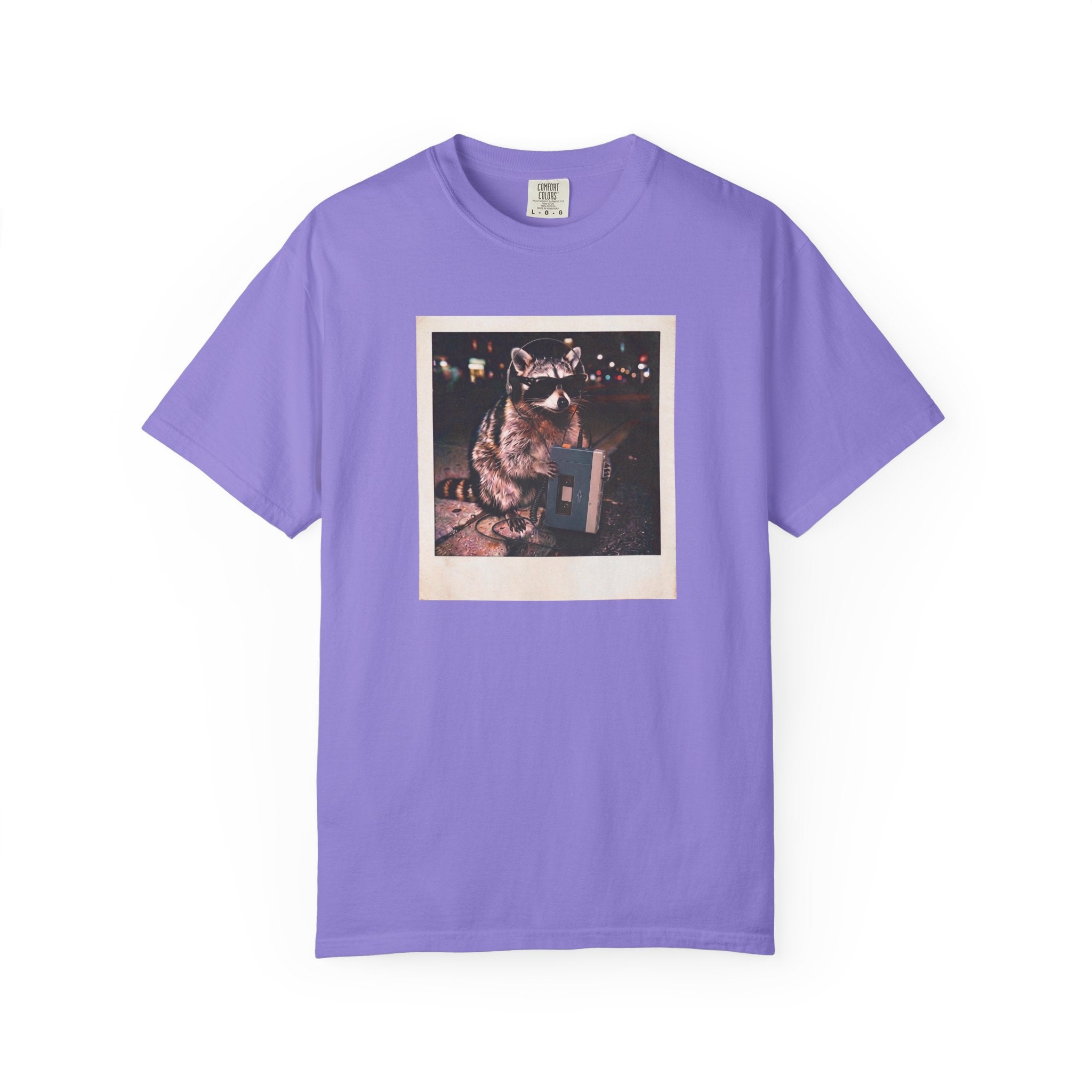 DJ Trash Panda Retro Walkman Raccoon Graphic Tee- Funny Raccoon Comfort Colors Vintage Tee