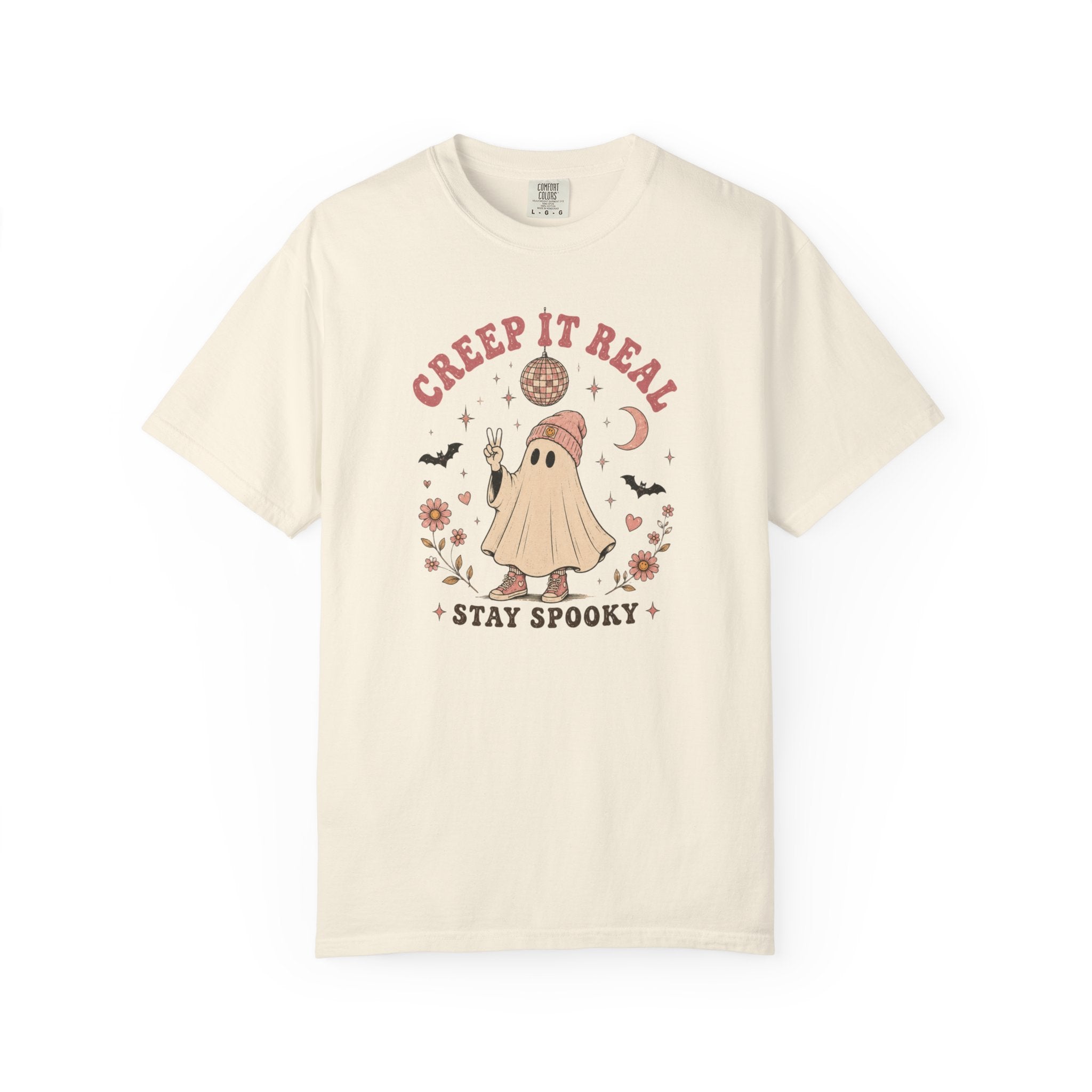 Cute Ghost Halloween Shirt | Creep It Real Retro Tee | Vintage Spooky Season Shirt | Girly Fall Graphic T-Shirt