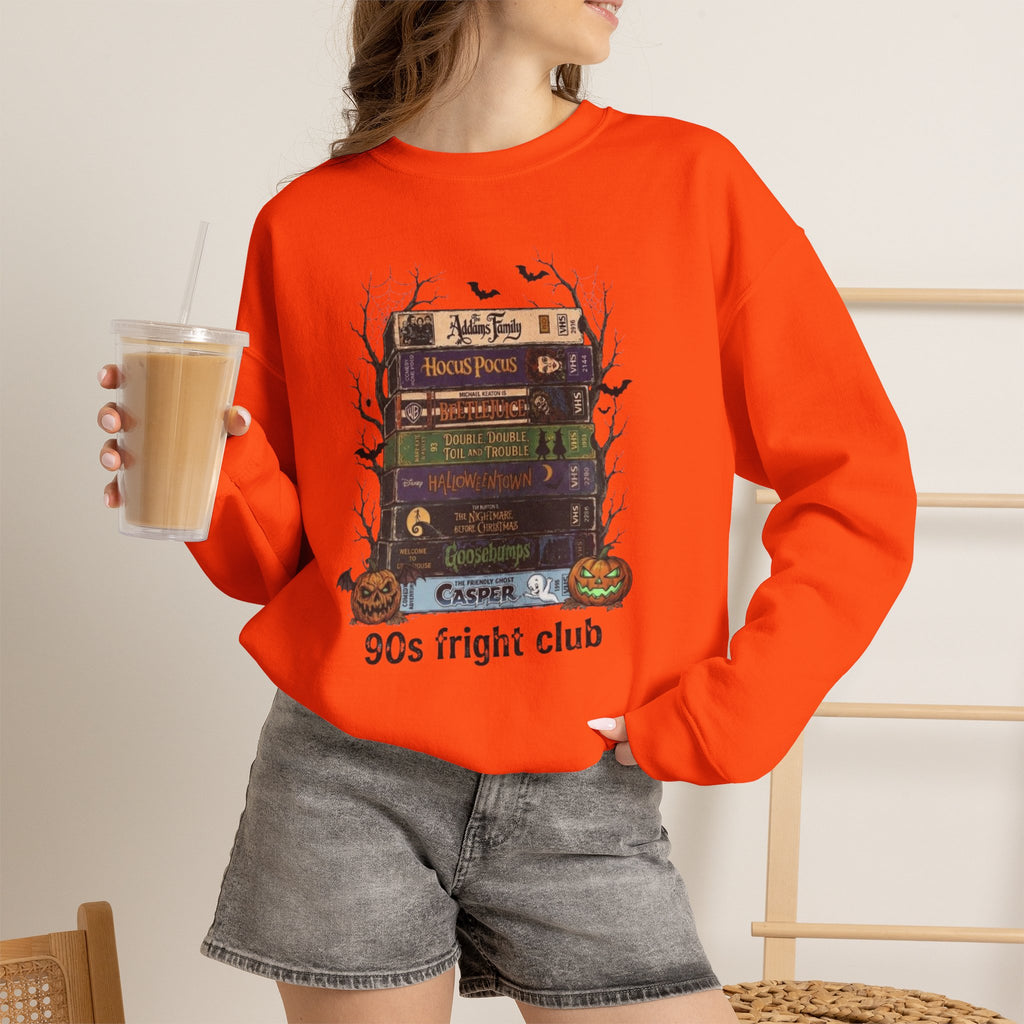 🎃 90s Fright Club VHS Tapes Sweatshirt – Vintage Halloween Crewneck