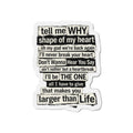 90s boy band Song Lyric Collage Die-Cut Magnet | Nostalgia Black Text Sticker Magnet | gift for millennials