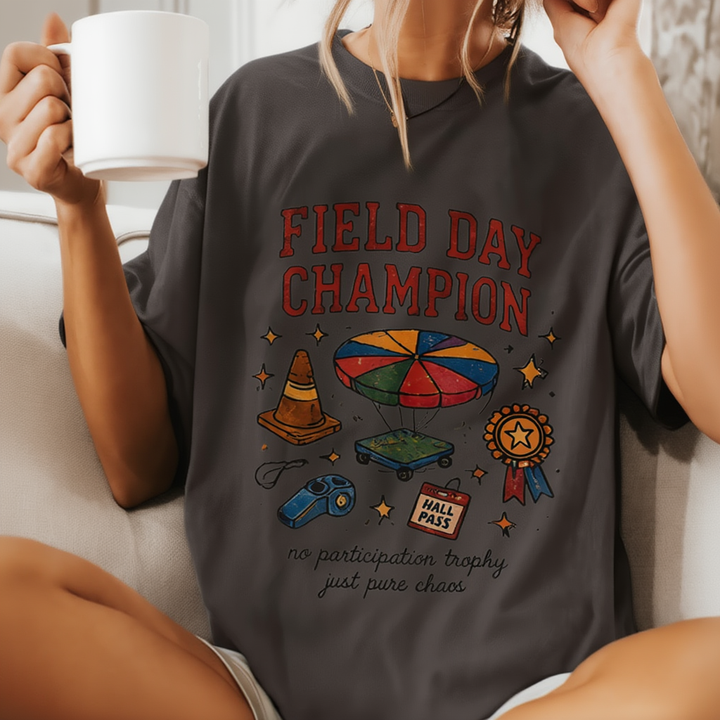 Vintage Field Day Shirt, 90s School Gym Class Parachute Tee, Retro Teacher T-Shirt, Nostalgia Graphic Tee