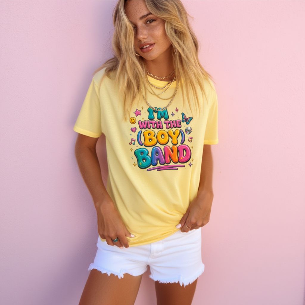 Im With The Boy Band Y2K Graphic Tee | Retro 90s Aesthetic T-Shirt | Concert & Festival Outfit