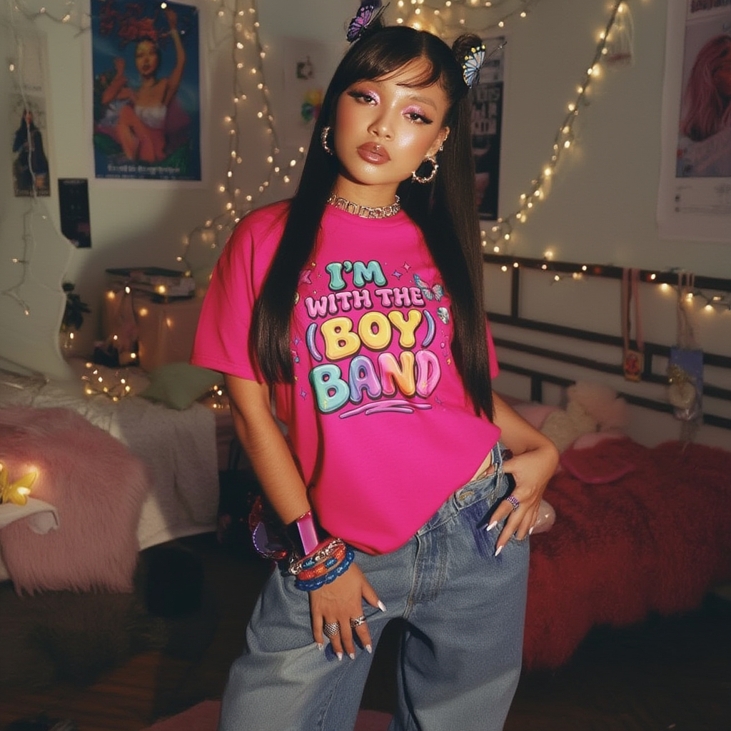 Im With The Boy Band Y2K Graphic Tee | Retro 90s Aesthetic T-Shirt | Concert & Festival Outfit