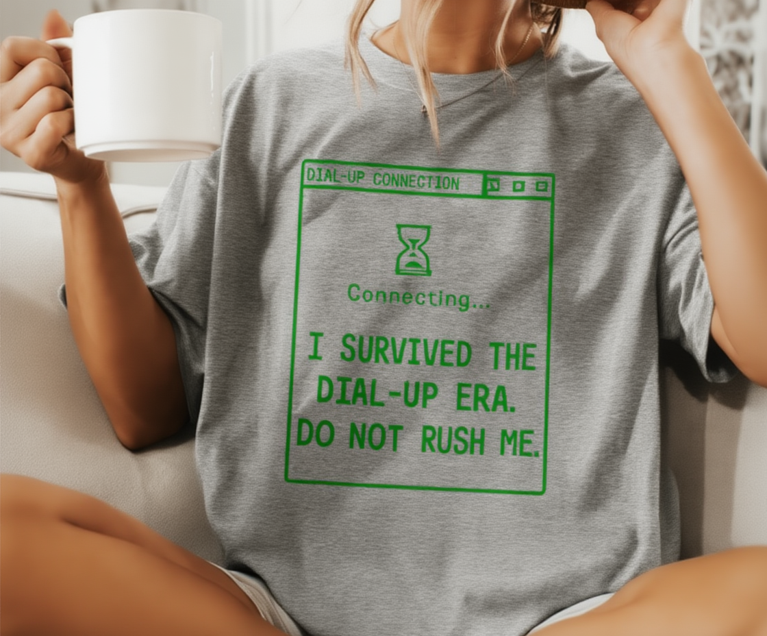 Funny Dial Up Internet Shirt, Retro Tech TShirt, 90s Nostalgia Graphic Tee, I Survived The Dial Up Era Shirt, Millennial Gift