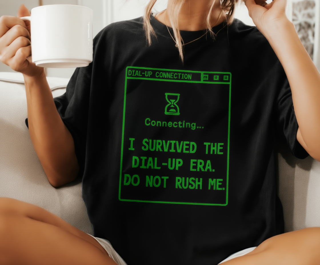 Funny Dial Up Internet Shirt, Retro Tech TShirt, 90s Nostalgia Graphic Tee, I Survived The Dial Up Era Shirt, Millennial Gift