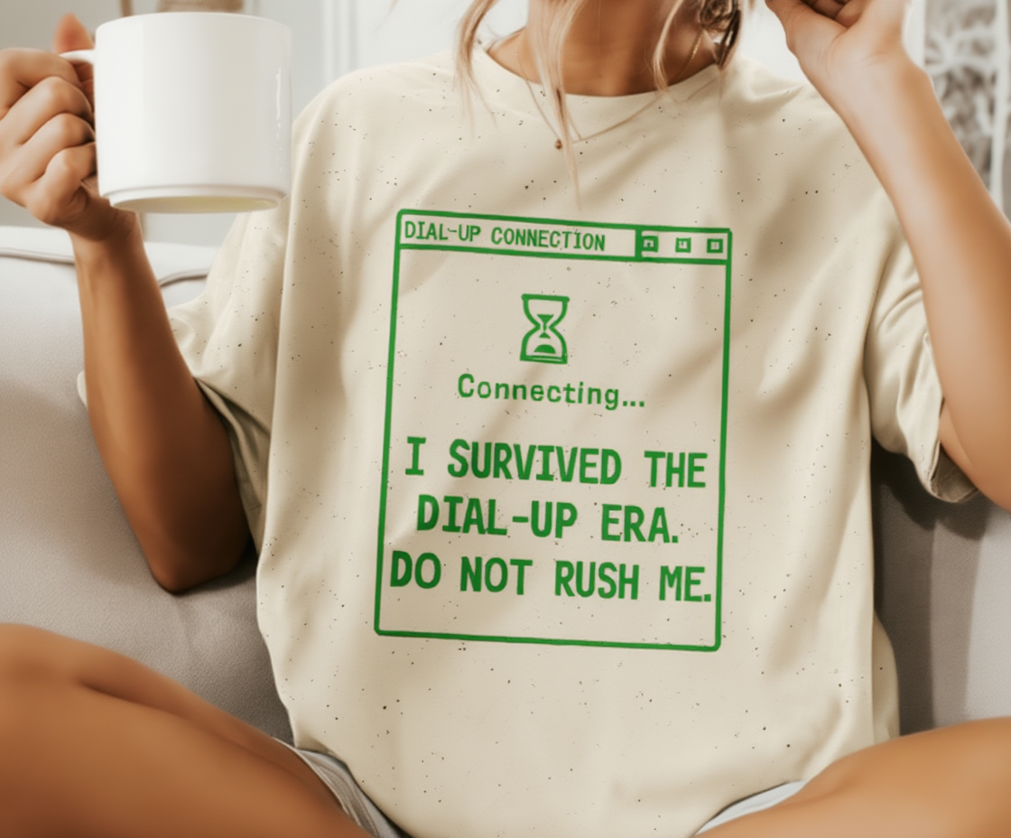 Funny Dial Up Internet Shirt, Retro Tech TShirt, 90s Nostalgia Graphic Tee, I Survived The Dial Up Era Shirt, Millennial Gift