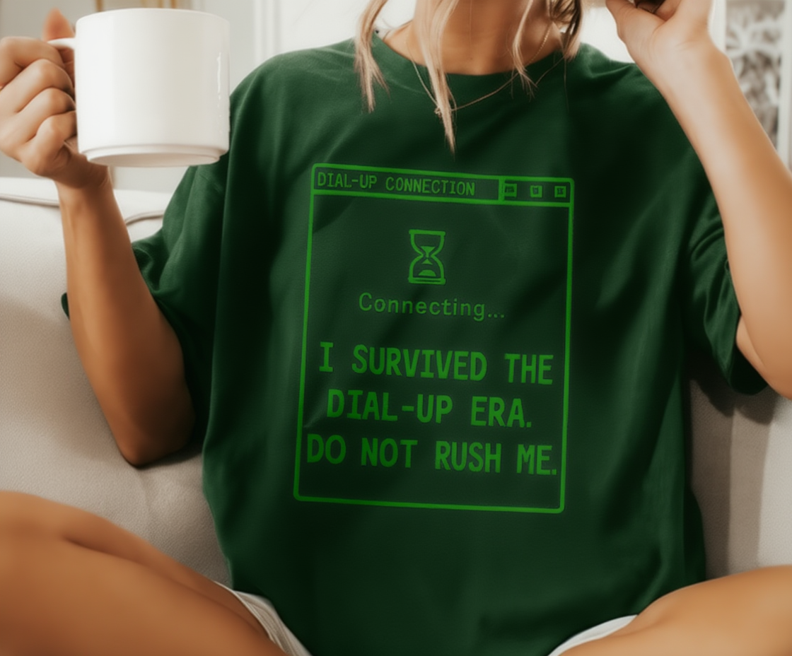 Funny Dial Up Internet Shirt, Retro Tech TShirt, 90s Nostalgia Graphic Tee, I Survived The Dial Up Era Shirt, Millennial Gift