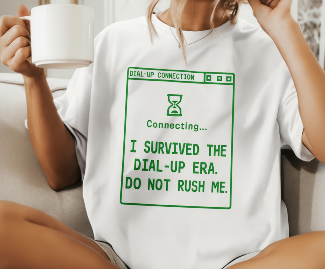 Funny Dial Up Internet Shirt, Retro Tech TShirt, 90s Nostalgia Graphic Tee, I Survived The Dial Up Era Shirt, Millennial Gift
