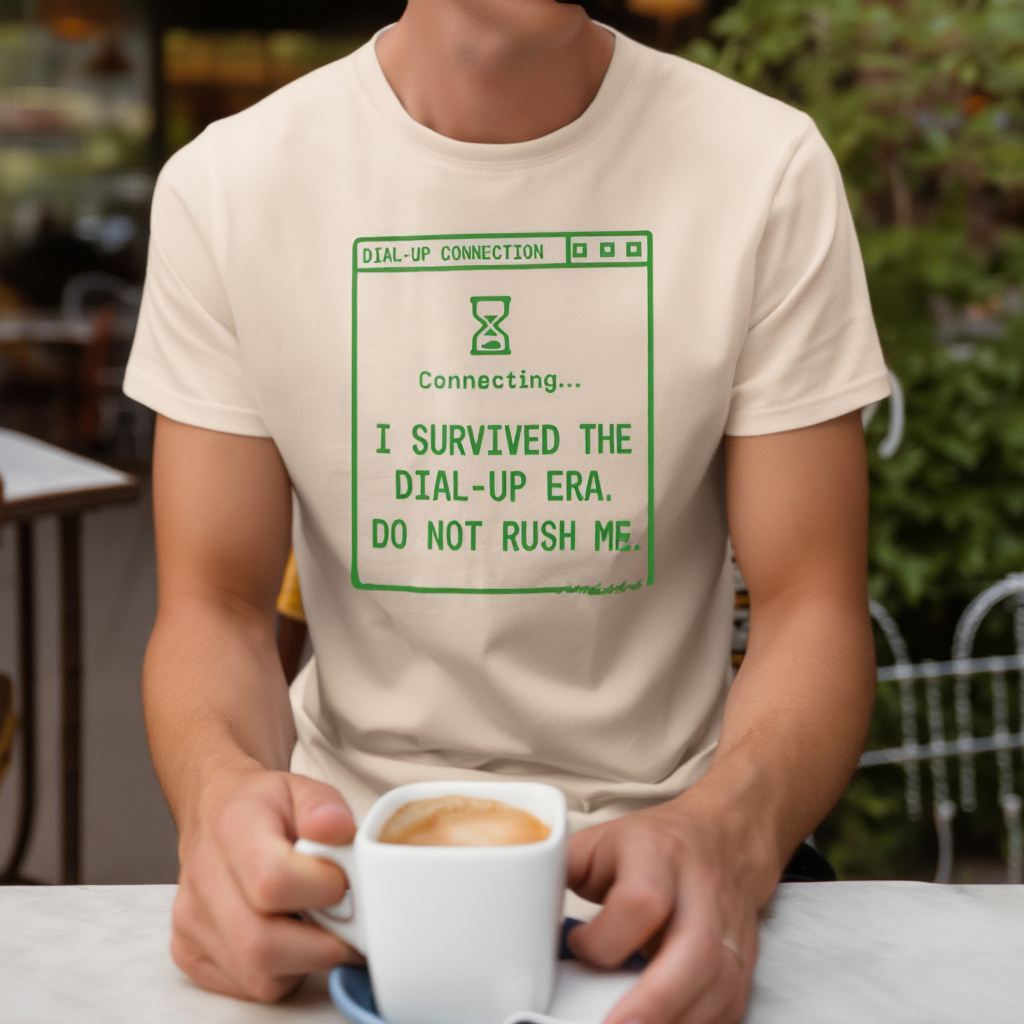 Funny Dial Up Internet Shirt, Retro Tech TShirt, 90s Nostalgia Graphic Tee, I Survived The Dial Up Era Shirt, Millennial Gift