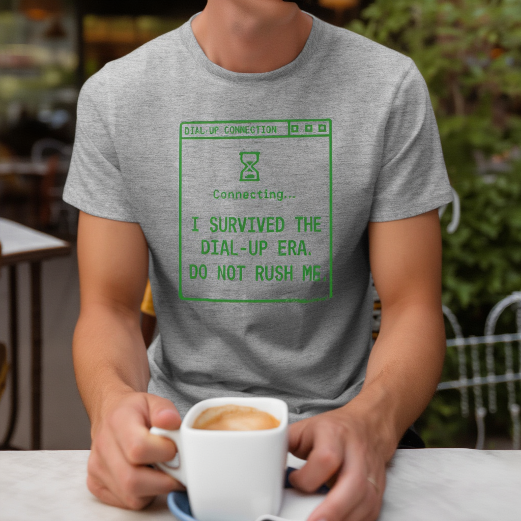 Funny Dial Up Internet Shirt, Retro Tech TShirt, 90s Nostalgia Graphic Tee, I Survived The Dial Up Era Shirt, Millennial Gift