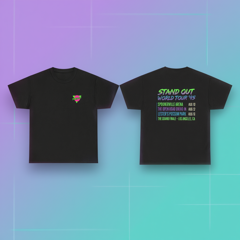 90s Pop Star Concert Tee | Retro Animated World Tour T-Shirt | Y2K Streetwear Graphic Top | 1990s Nostalgia Aesthetic Casual Shirt