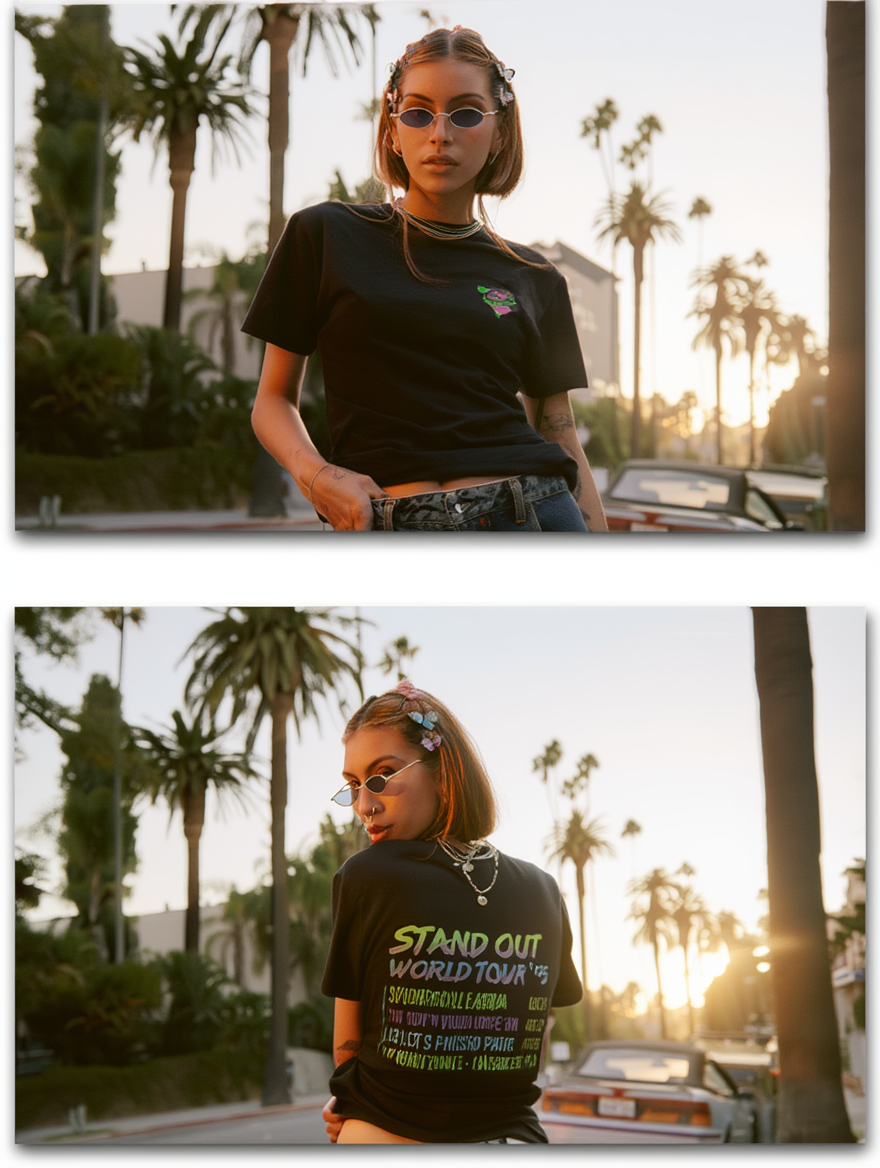 90s Pop Star Concert Tee | Retro Animated World Tour T-Shirt | Y2K Streetwear Graphic Top | 1990s Nostalgia Aesthetic Casual Shirt