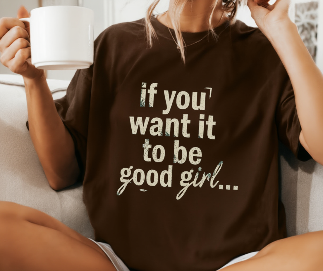90s Boy Band Nostalgia Tee| If You Want It To Be Good Girl- front and back shirt